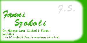 fanni szokoli business card